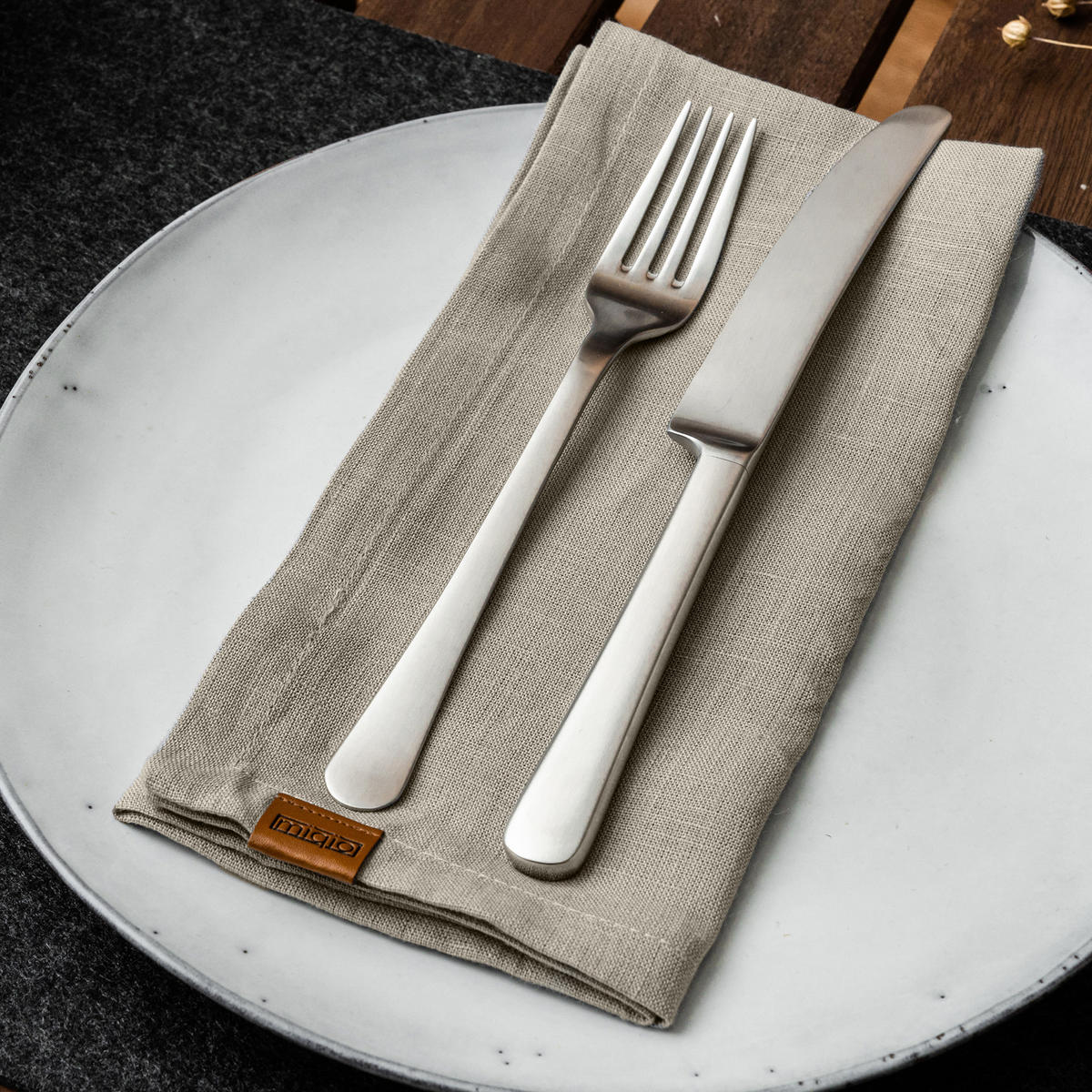 STOFFSERVIETTEN aus Leinen 6er-Set - Braun, Textil (45/23cm) - Miqio Design