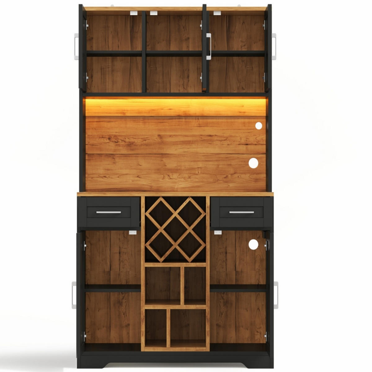 GESCHIRRSCHRANK Naturfarben 105/40/180 - Naturfarben, Holzwerkstoff (105/180/40cm)