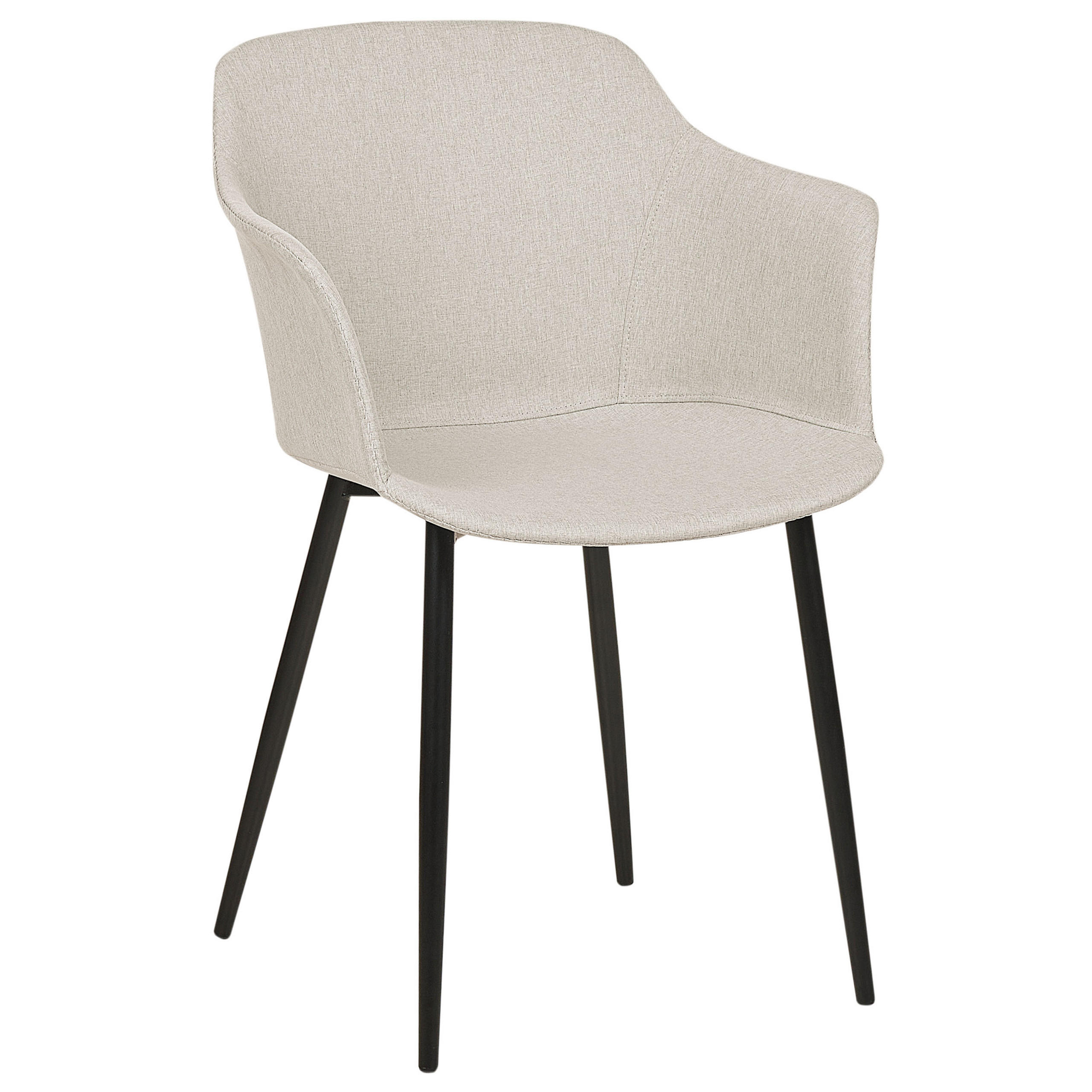 ESSZIMMERSTUHL 2er-Set hellbeige/schwarz Elim - Beige/Schwarz, Textil (59/82/45cm) - Beliani