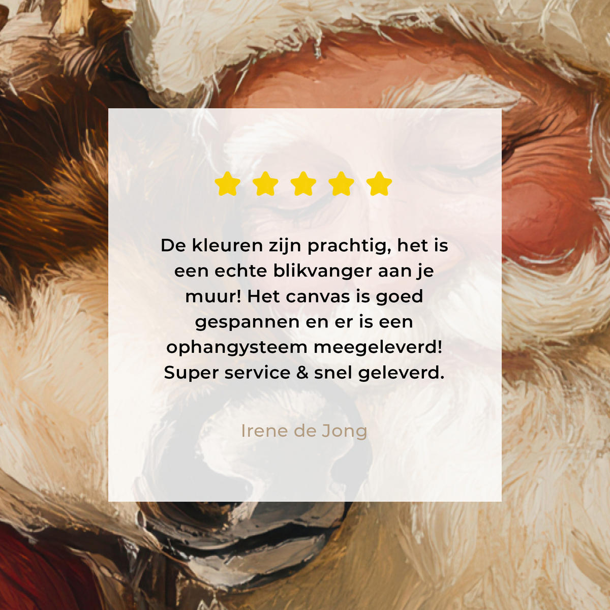 LEINWANDBILD Weihnachtsmann - Rentier - Weihnachten Wanddeko Schlafzimmer 60x90 cm - Rotbraun, Textil (60/90cm) - MuchoWow