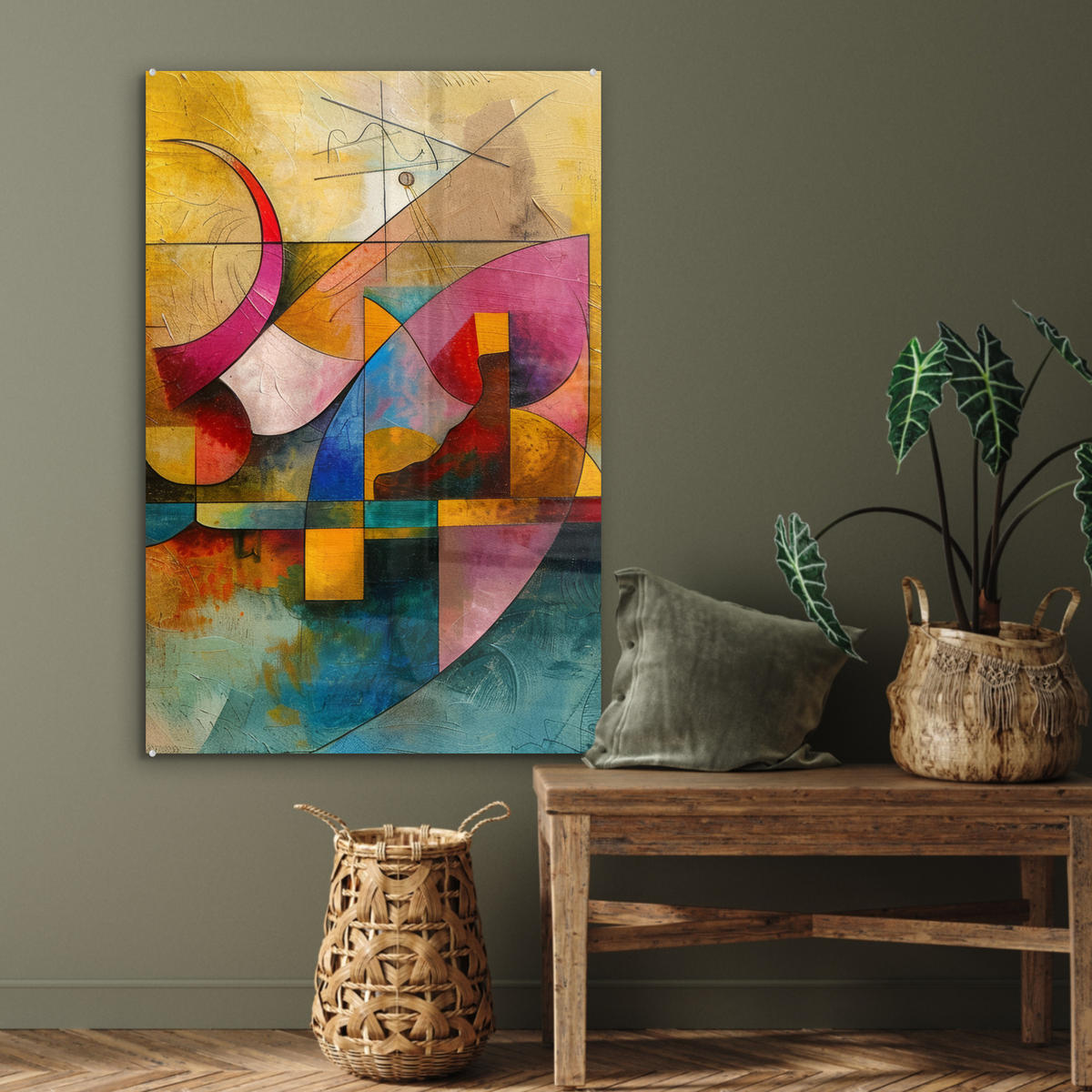 ACRYLGLASBILD Kunst - Abstrakt - Modern 60x90 cm - Gelb, Glas (60/90cm) - MuchoWow