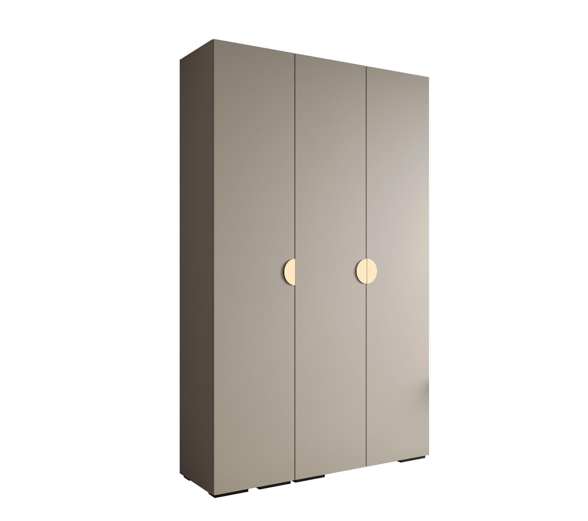 DREHTÜRENSCHRANK 236.7/150/47 3-türig - Kaschmir/Goldfarben, Holz/Metall (150/236.7/47cm) - Abiks Möbel