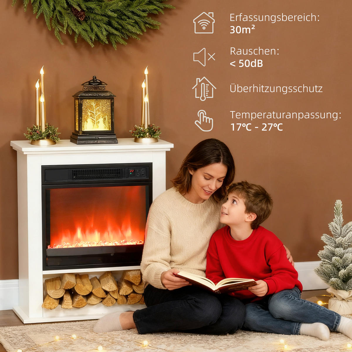 ELEKTRISKA kaminer av metall och spånskiva, vit - Vit, Metall (20/72.5/62.5cm) - HOMCOM