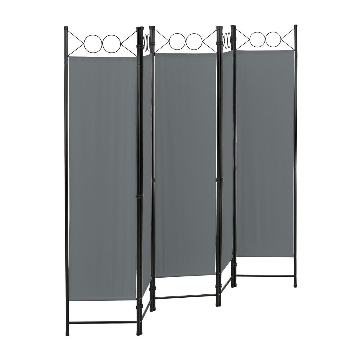 SICHTSCHUTZ Saragossa - Dunkelgrau, Textil/Metall (200/2cm) - [en.casa]