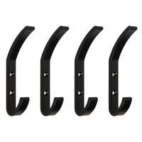 WANDHAKEN Nelson, Aluminium, Schwarz lackiert 4er-set - Schwarz, Metall (9/4.5/14cm) - EMUCA