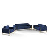 SOFASET Valerie 3-2-1 - Blau, Holzwerkstoff/Textil (228/79/90cm) - Fun Möbel