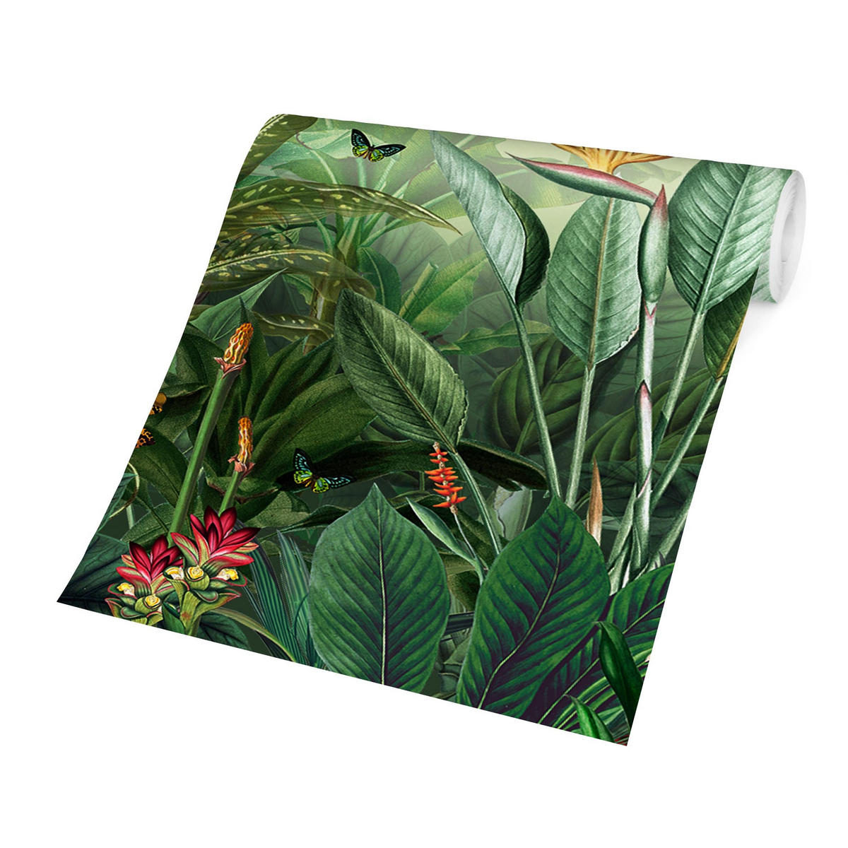 FOTOTAPETE Vintage Bunter Dschungel 288/190 cm - Multicolor, Papier (288/190cm) - Bilderwelten