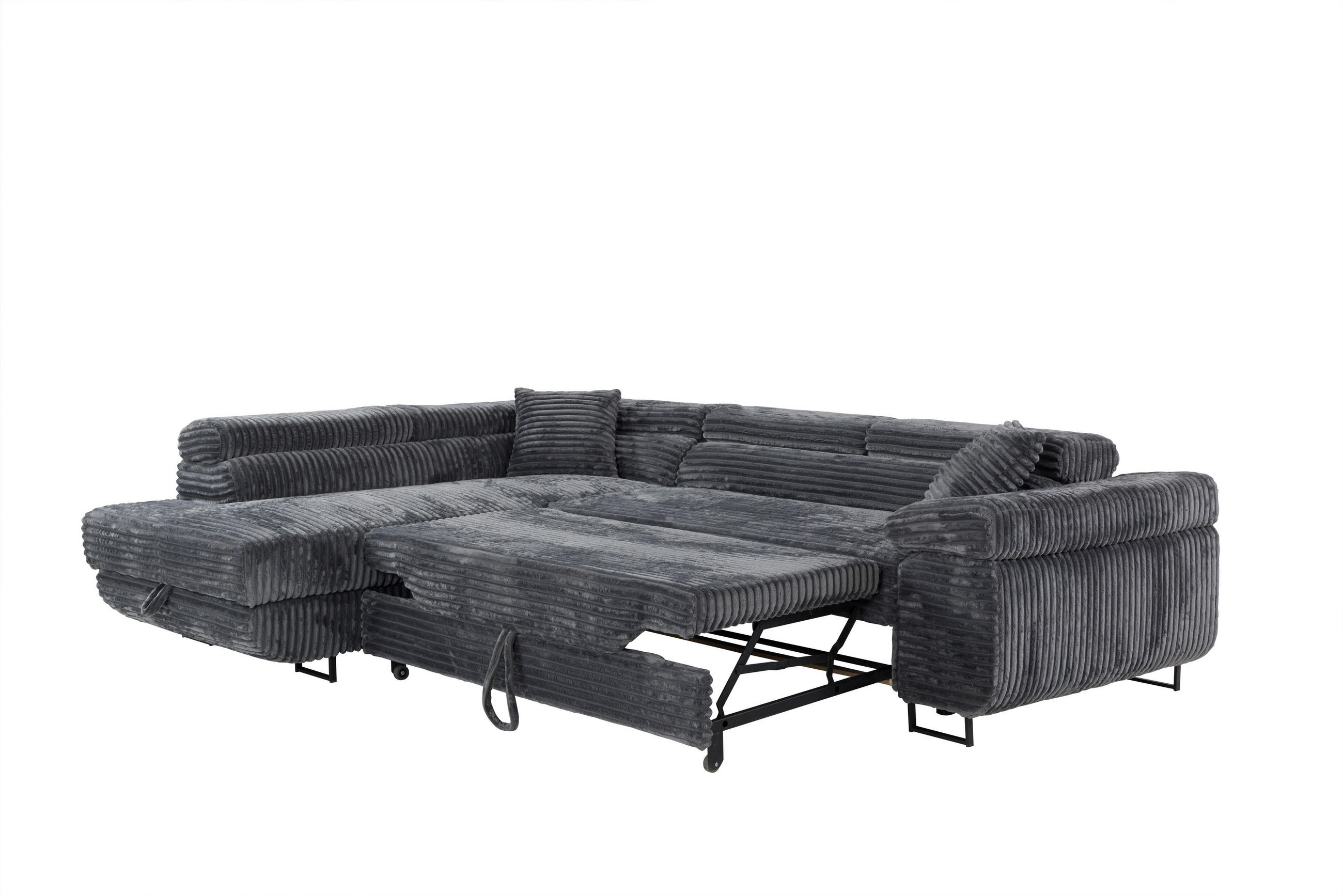 Thumbnail - KS Home Concept Ecksofa, Grau, Textil, 4-Sitzer, L-Form, 275x205 cm, Wohnzimmer, Sofas & Couches, Wohnlandschaften, Ecks...