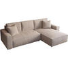 ECKSOFA Parys L beige - Beige/Schwarz, Kunststoff/Textil (290/185cm) - Beautysofa
