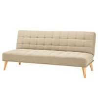 SCHLAFSOFA - Hellbraun/Beige, Holz/Birkenholz (180/81/86cm) - home24