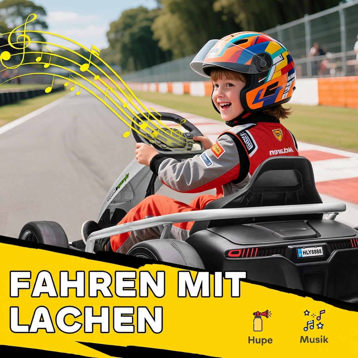 ELEKTRO-GO-KART Kunststoff Metall Weiß - Weiß, Kunststoff (115/77/54cm) - HOMCOM