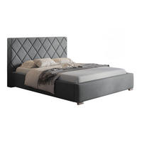 POLSTERBETT 160x200 Aron, Lattenrost, Samtstoff Hellgrau - Hellgrau, Holz/Textil (160/200cm) - Emporius