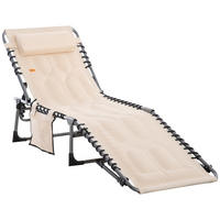 SONNENLIEGE klappbar - Beige, Metall (57/30/188cm) - Outsunny