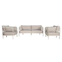 GARTENSET Vista Sofa/ 2 Sessel - Beige, Kunststoff - Zuiver
