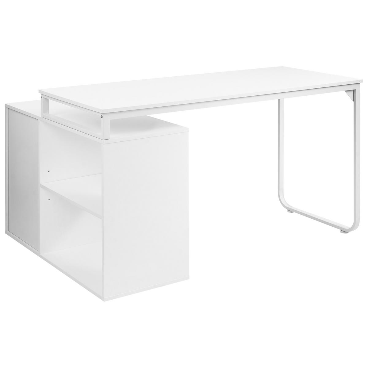 BIROU DE COLȚ alb 140/100 cm Sogne - alb, compozit lemnos (100/140/75cm) - Beliani