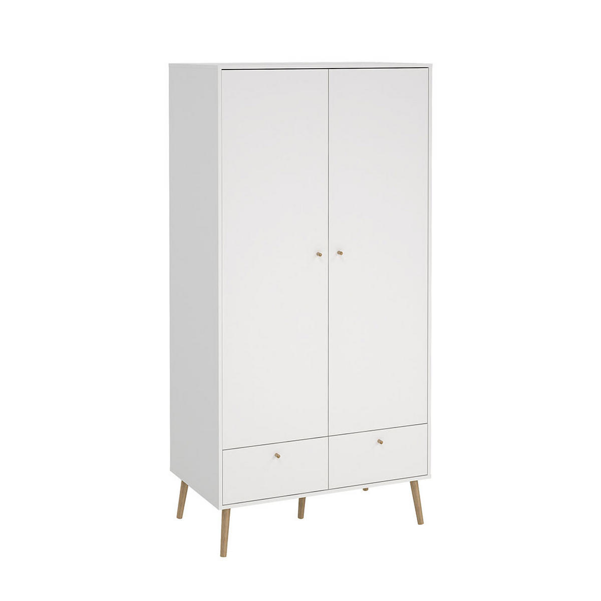 KLEIDERSCHRANK, Bodo, Weiß, Holzwerkstoff, 99 x 59 x 201 cm - Weiß, Holzwerkstoff (58.1/200.1/98.7cm) - Calicosy