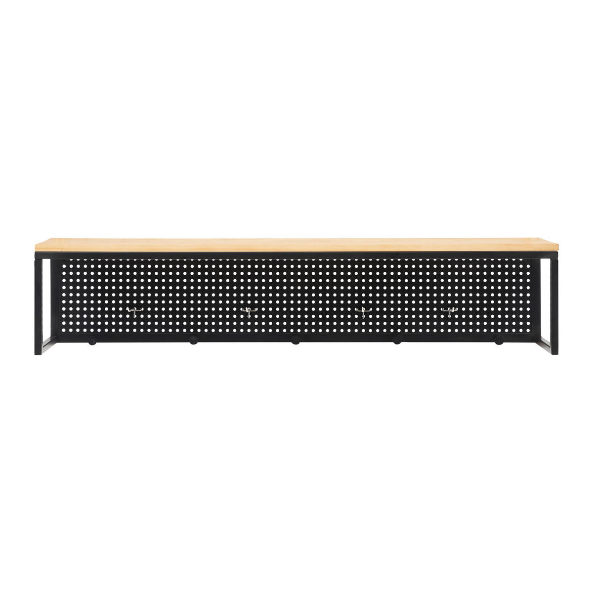 GARDEROBE Lorenzo ca. 110 / 22 cm Metall/Kiefer - Schwarz, Holz (110/22/20cm)