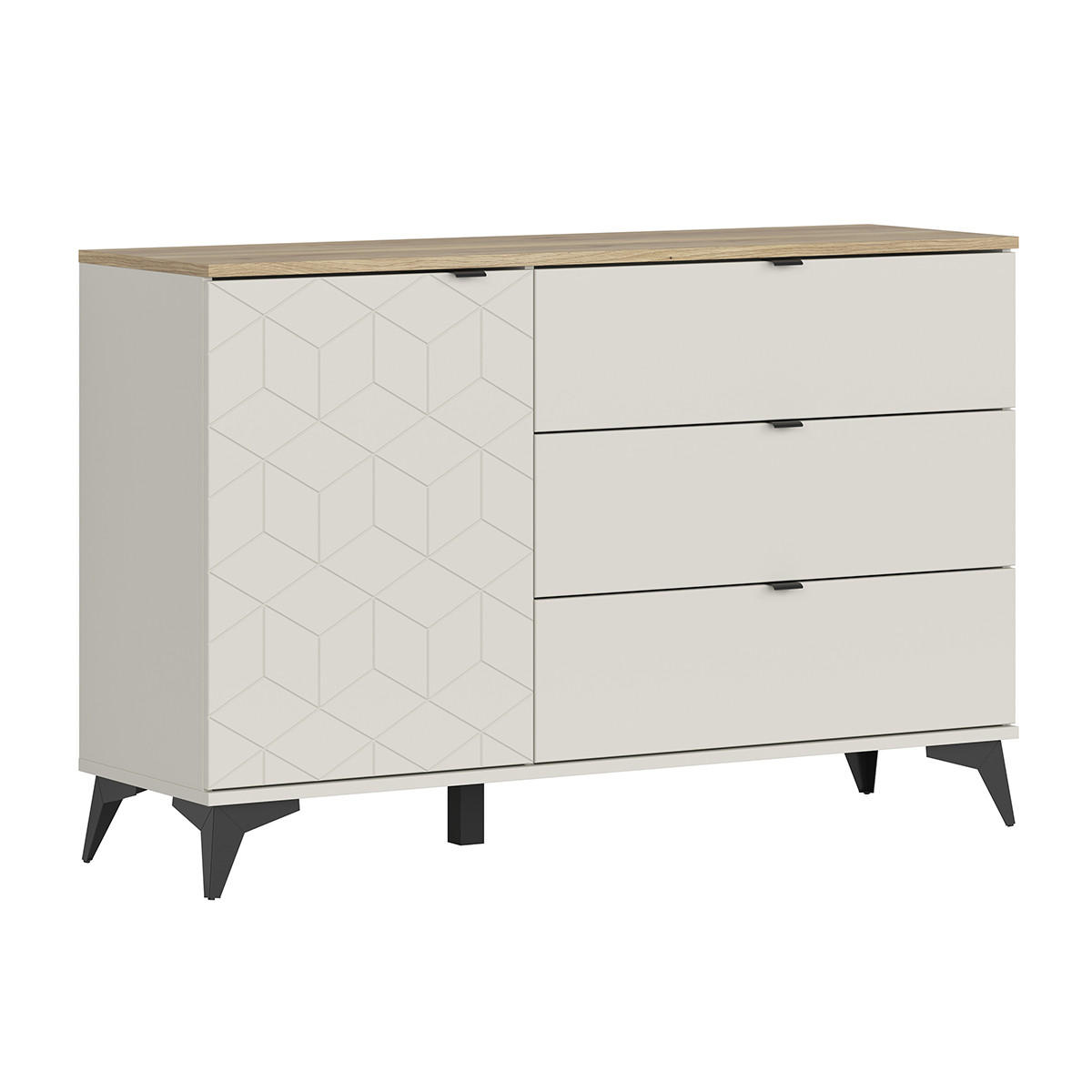 KOMMODE Naya Kaschmir - Holz nach Mauvella-Art - Beige, Holzwerkstoff (138/89.6/41.6cm) - Petits-meubles