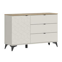 KOMMODE Naya Kaschmir - Holz nach Mauvella-Art - Beige, Holzwerkstoff (138/89.6/41.6cm) - Petits-meubles