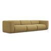 4-SITZER-SOFA Strukturstoff Stoff Gelb - Currygelb/Gelb, Kunststoff/Textil (319/70/89cm) - Makamii