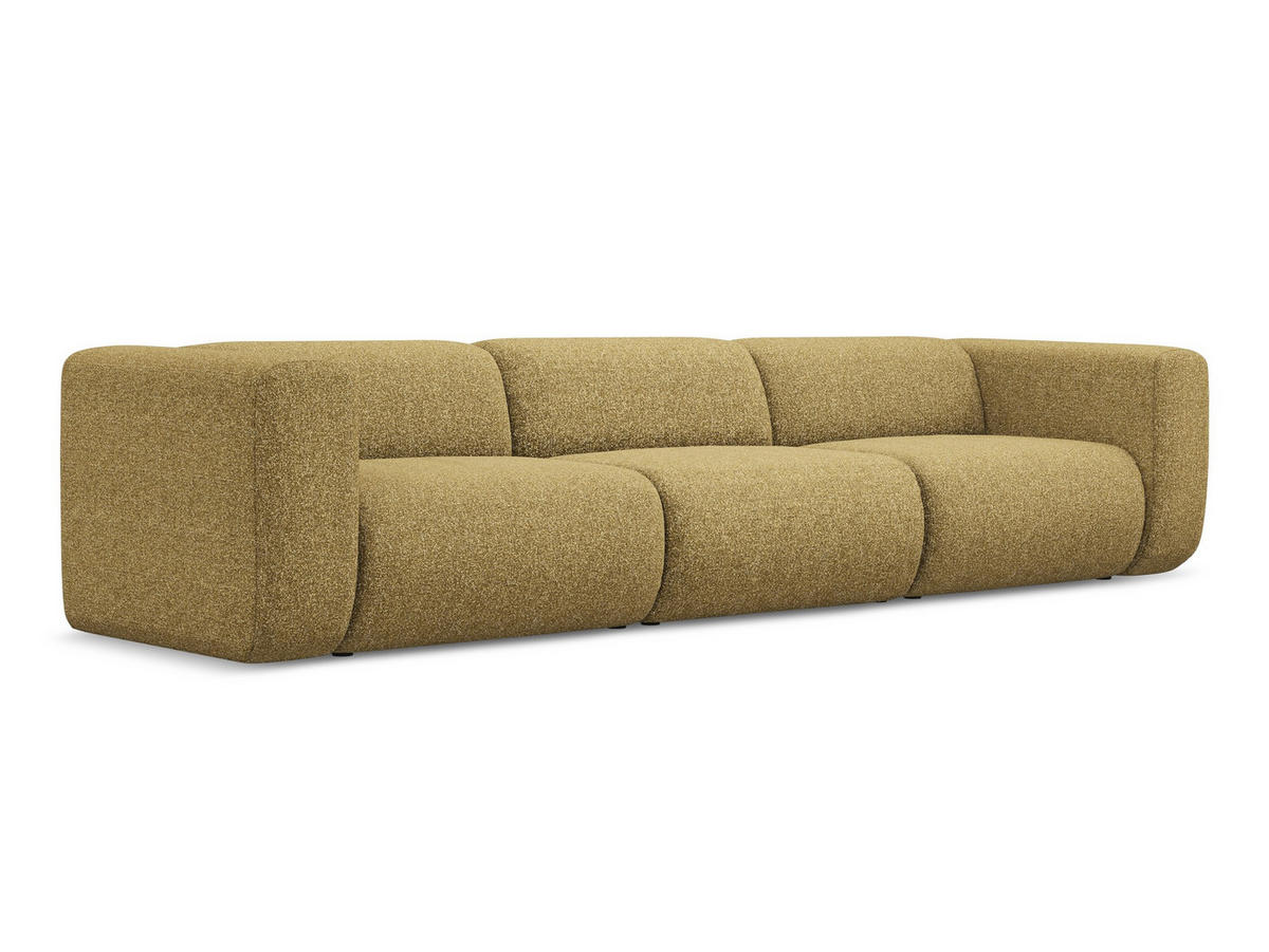 4-SITZER-SOFA Strukturstoff Stoff Gelb - Currygelb/Gelb, Kunststoff/Textil (319/70/89cm) - Makamii