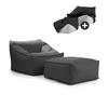 SITZSACK Der Sunnyboy mit Hocker - Schwarz, Textil (73/60/138cm) - Mokebo