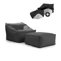 SITZSACK Der Sunnyboy mit Hocker - Schwarz, Textil (73/60/138cm) - Mokebo