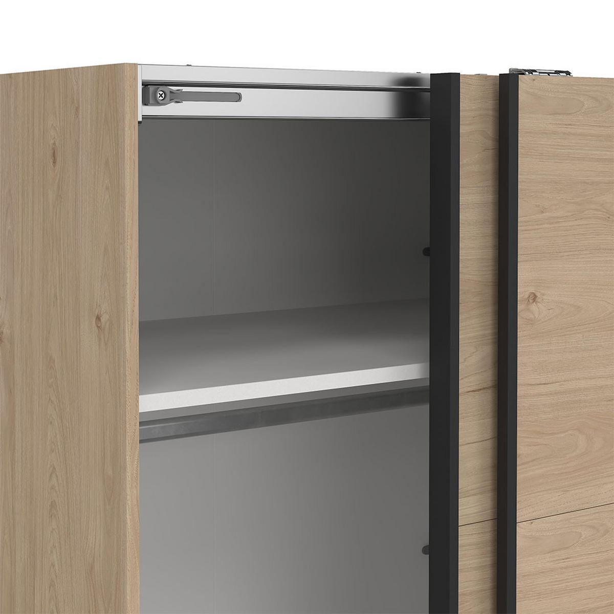SCHIEBETÜRENSCHRANK, Bergamo, Eiche, Holzwerkstoff, 179 x 67 x 221 cm - Eichefarben, Holzwerkstoff (179/221/67cm) - ebuy24