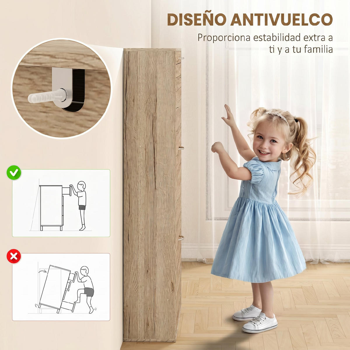 SCHUHSCHRANK,SCHMAL 3 Flügeltüren verstellbare Böden für 12 Paar,eiche - Beige, Holzwerkstoff (57/116/23.5cm) - Vallsero