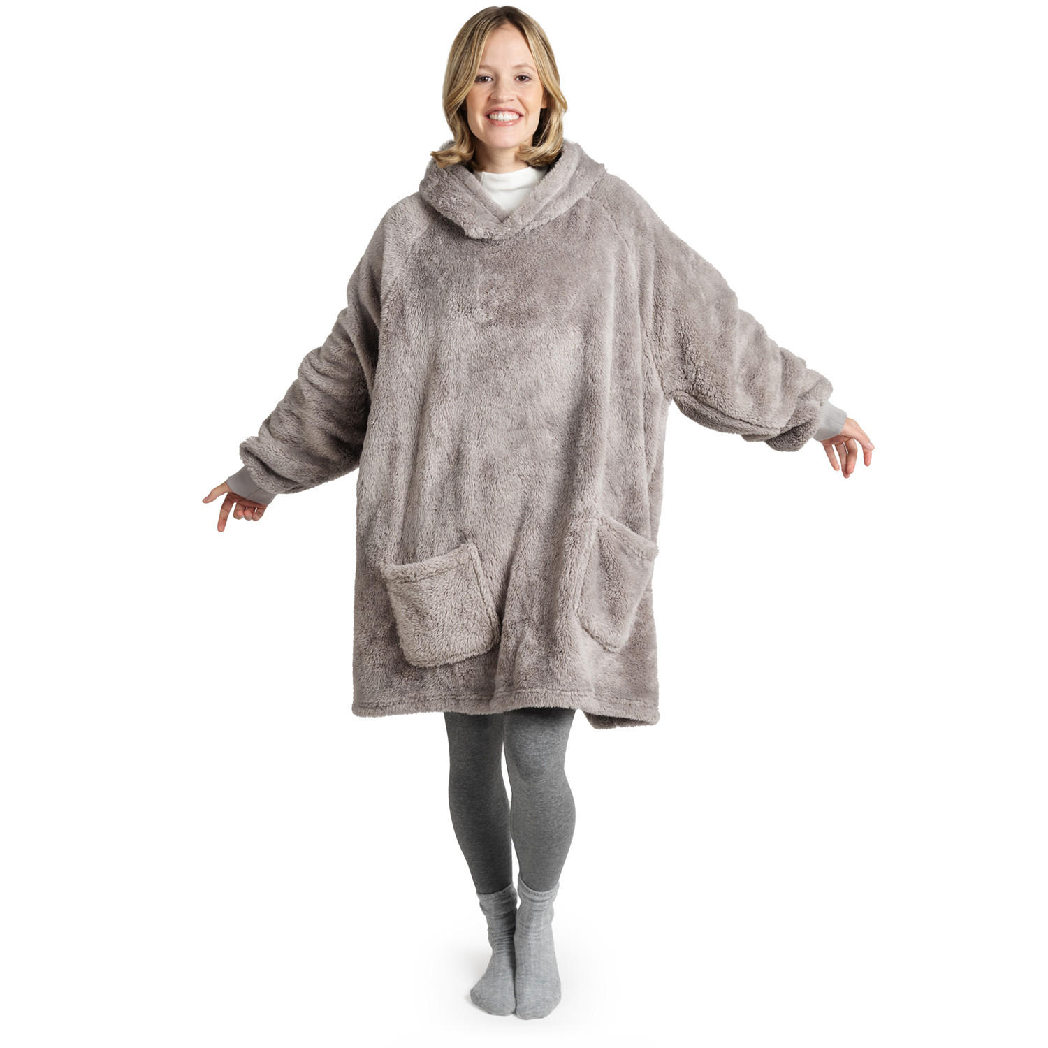 DECKENPULLOVER Loevbacken groß, Grau, Sherpa - Grau, Textil (90/92cm) - Blumtal