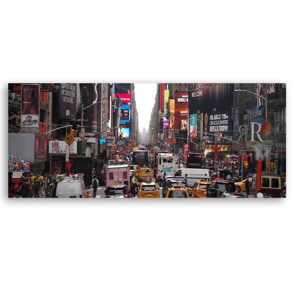 WANDBILD times square new york - Grau, Textil (90/30cm) - Feeby