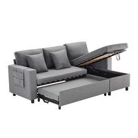 SCHLAFSOFA L-Form mit Stauraum und wechselbarer Chaiselongue - Dunkelgrau, Textil (219.5/83/142.5cm)