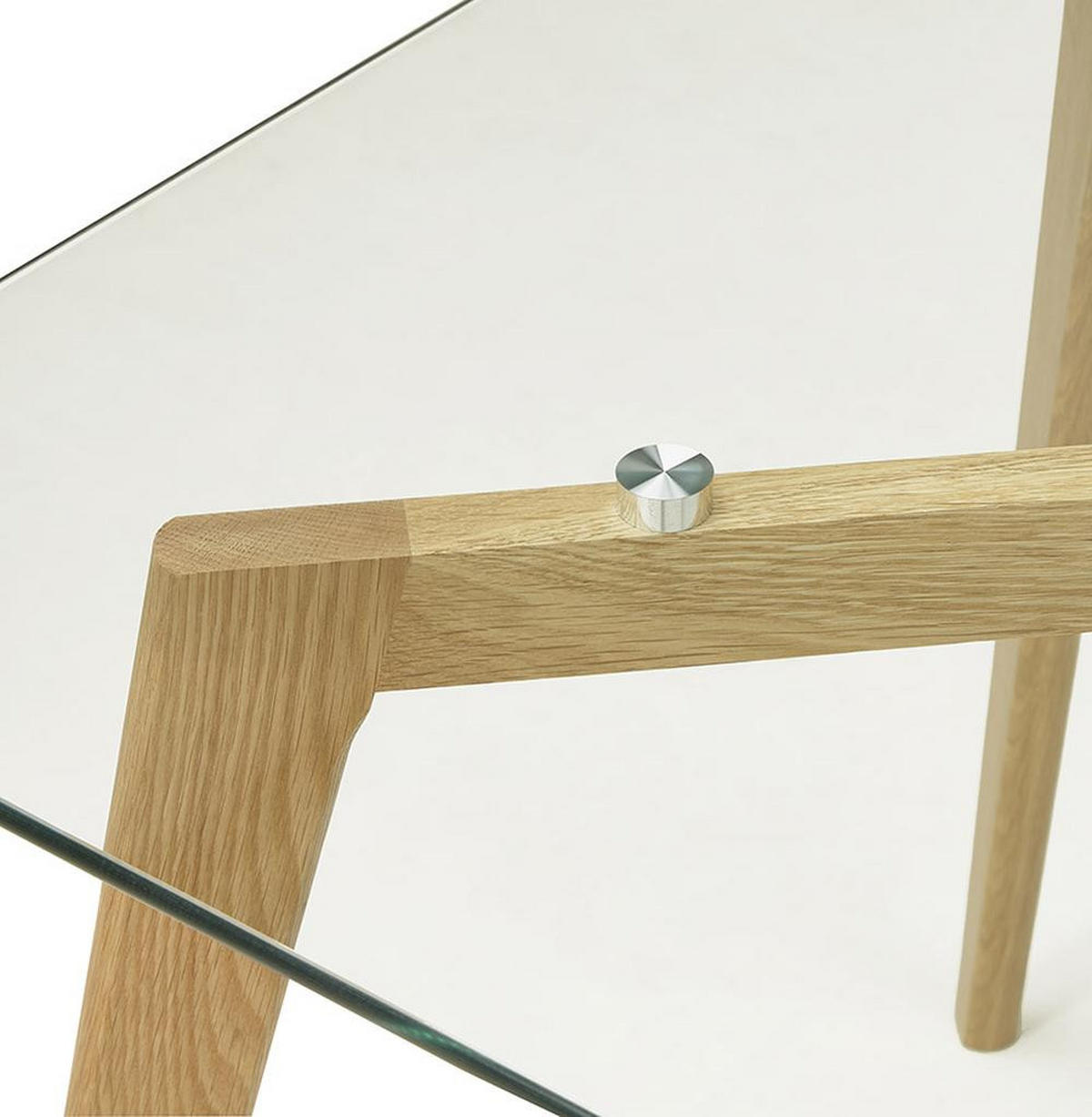 ESSTISCH – Glas Holz 120x80 cm kompakt modern - Transparent/Beige, Glas/Eichenholz (80/120/75cm) - KADIMA DESIGN
