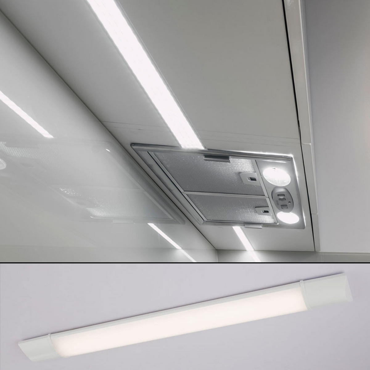 LED UNTERBAULEUCHTE Kunststoff Weiß - Weiß, Kunststoff (123/6.7/2.2cm) - Globo Lighting