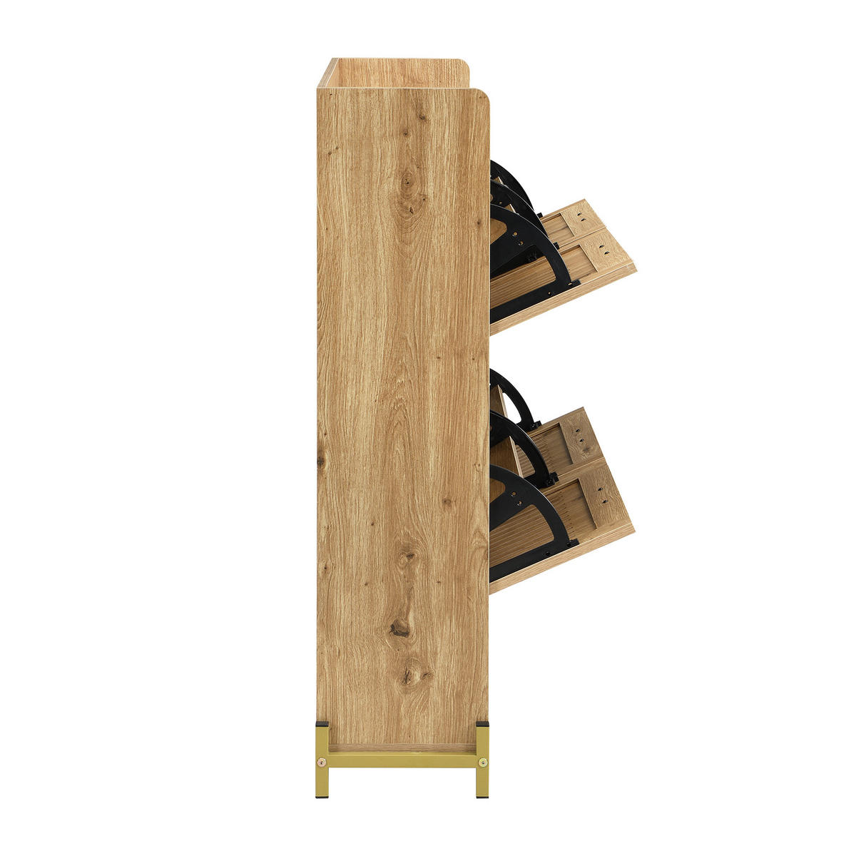 SCHUHSCHRANK aus MDF 108,5x24x100cm in Naturfarben mit 4 Türen - Naturfarben, Holzwerkstoff (108.5/100/24cm) - Modfu