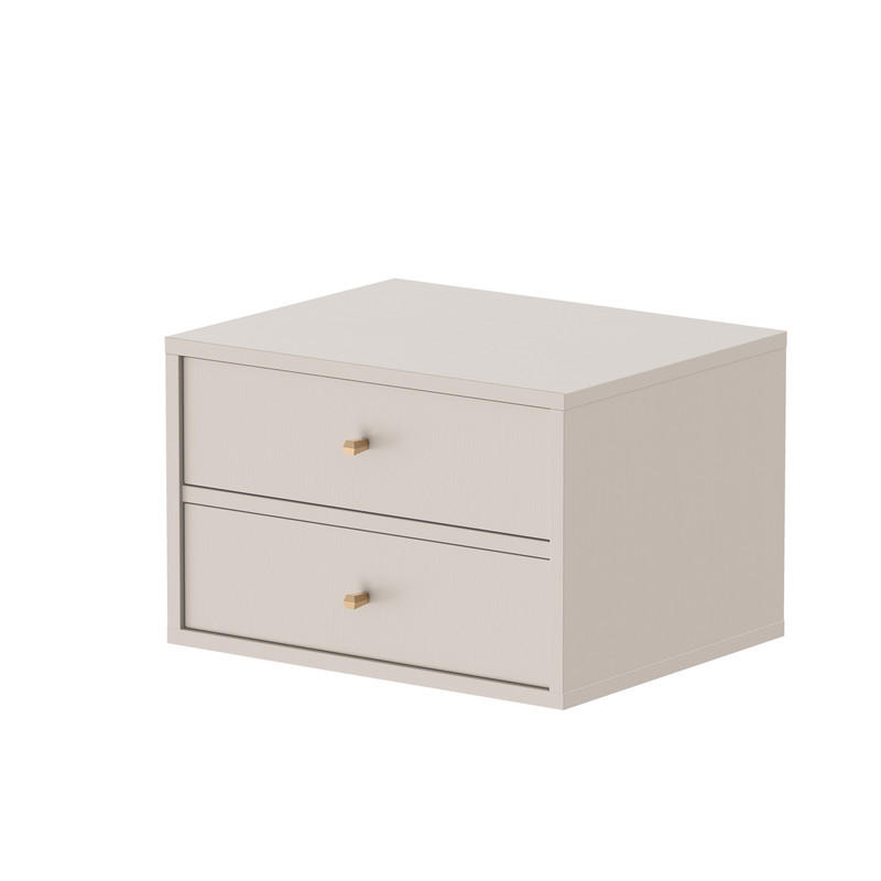NACHTSCHRANK FLOW 52/41/35 cm Beige - Beige, Holzwerkstoff/Metall (52/35/41cm) - Idohome