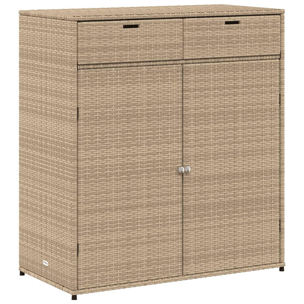 GARTENSCHRANK Beige 105x55x113 cm Poly Rattan - Beige, Kunststoff (105/113/55cm) - furnicato