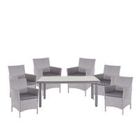 POLY-RATTAN-GARNITUR Grau, Anthrazit - Anthrazit/Grau, Kunststoff - MCW