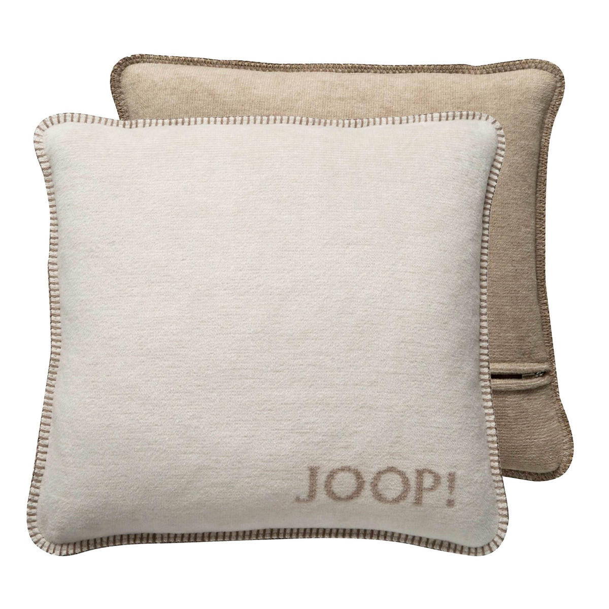 KISSENHÜLLEN MELANGE-DOUBLEFACE NATUR-SAND - Beige, Textil (50/50cm) - Joop!