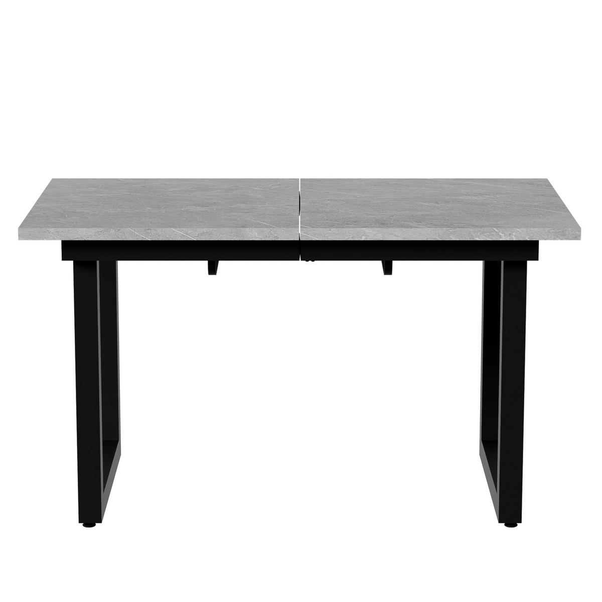 RAZTEGLJIVA jedilna miza 140/180/80/75 cm v industrijskem slogu, stabilna konstrukcija, Siva/Črna - siva, leseni material (180/80/75cm) - Redom