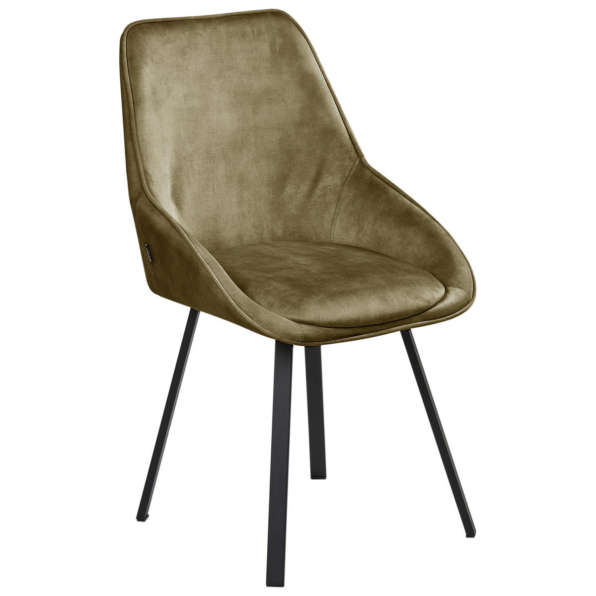 ESSZIMMERSTUHL 2er Set drehbar Samtstoff Grün Terlton - Schwarz/Grün, Textil/Metall (52/89/54cm) - Beliani
