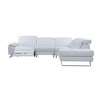 ECKSOFA Genius Echtleder mit 1 x Relaxfunktion Weiß - Weiß, Leder/Metall (264/230cm)