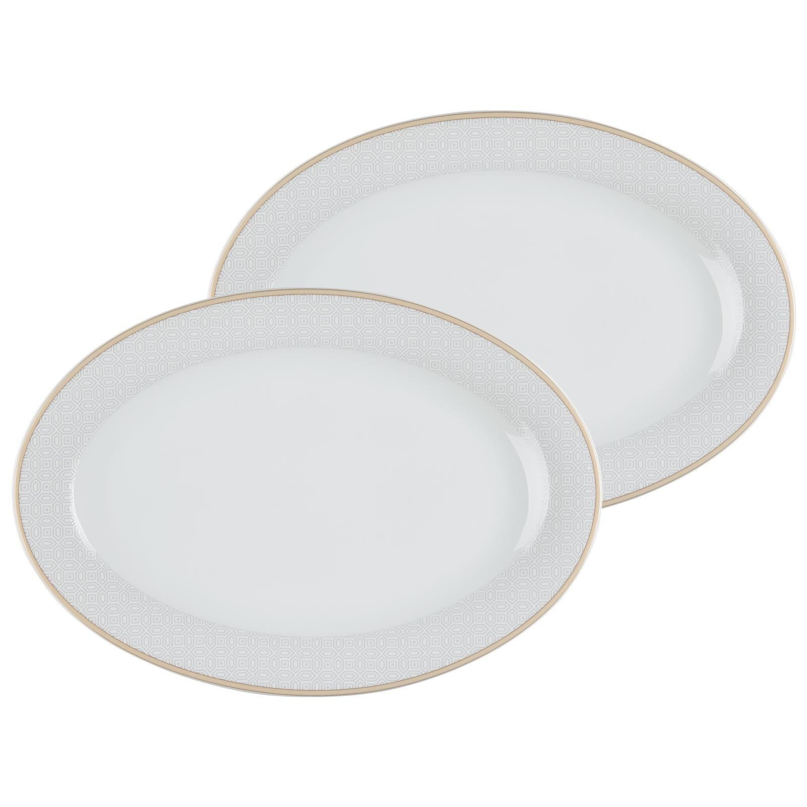 SERVIERPLATTEN Geo beige 32 x 21 cm 2er Set - Beige, Keramik (21/3/32cm) - Ritzenhoff Breker