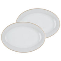 SERVIERPLATTEN Geo beige 32 x 21 cm 2er Set - Beige, Keramik (21/3/32cm) - Ritzenhoff Breker
