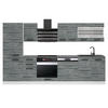 KÜCHENZEILE Cindy 300 cm, ohne Arbeitsplatten, Glamour Wood - Grau, Holz (300/204/60cm) - B BELINI GROUP