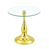 BEISTELLTISCH aus Glas und Metall 50x50x51 cm Gold mit gehärteter Glasplatte - Goldfarben, Glas (50/50/51.5cm) - IVMEU