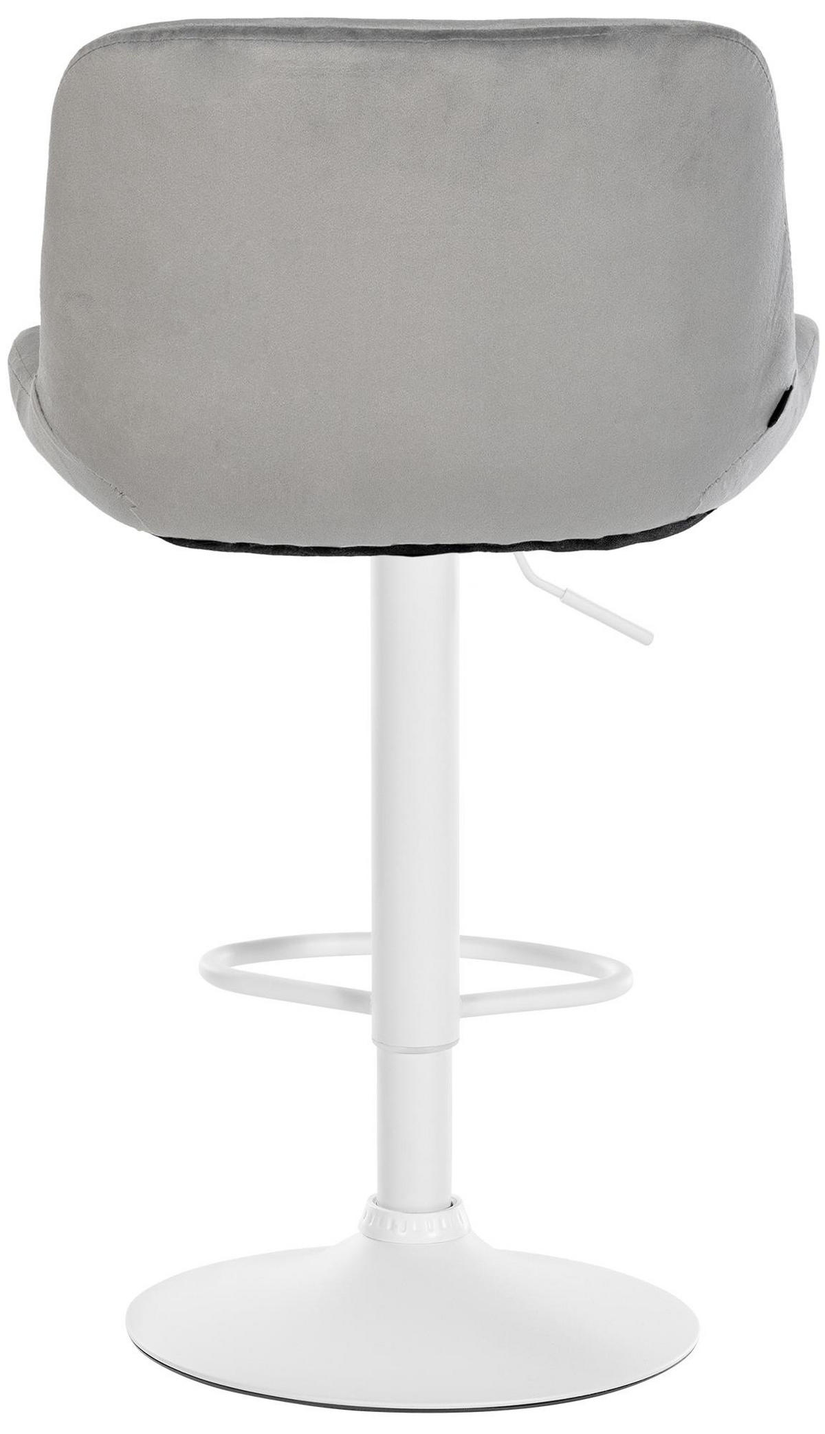 BARHOCKER 2er Set Samt Grau - Weiß/Grau, Textil/Metall (50/85/50cm) - CLP