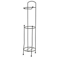 STOJAN NA TOALETNÍ PAPÍR S WC ŠTĚTKOU, kov, černá, 15,7/15,7/66 cm - černá, kov (20/70/20cm) - Mondex