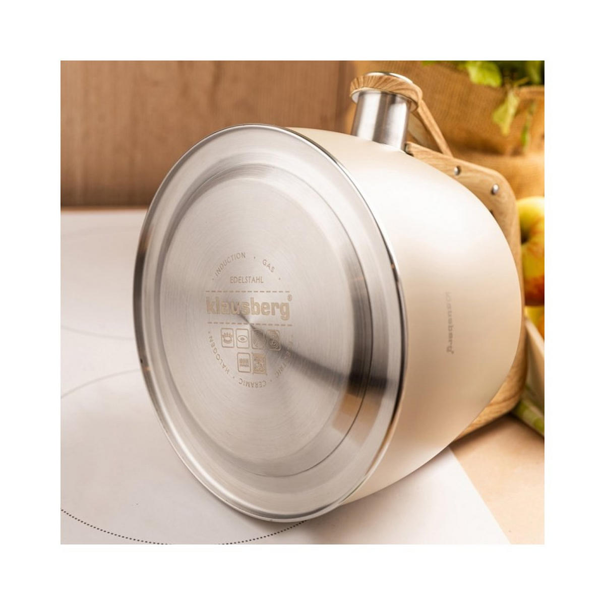 WASSERKESSEL Beige 22/20/22.5 cm KB7917 - Beige, Metall (22cm) - Klausberg 
