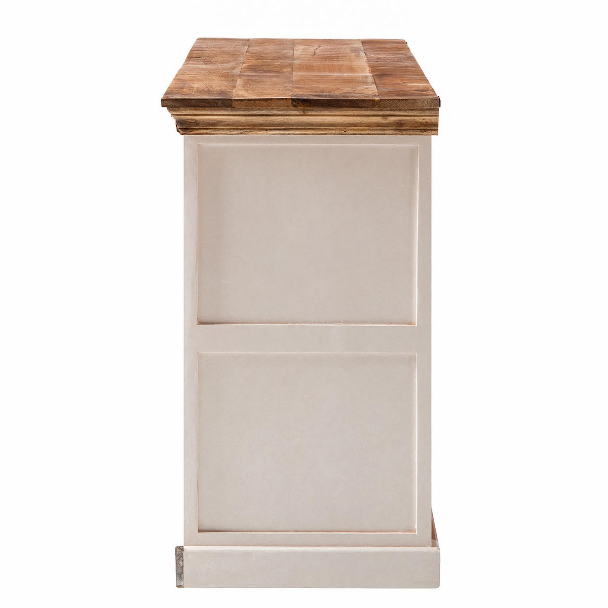 SIDEBOARD - Mango massiv - Braun/Weiß, Holzwerkstoff (140/90/50cm) - home24